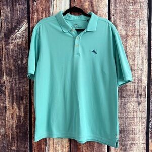 Tommy Bahama men’s L Blue Polo Shirt Classic Design *READ